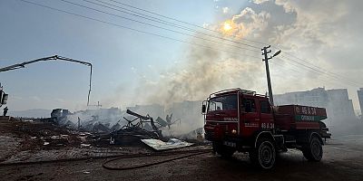 İnşaat şantiyesinde yangın çıktı
